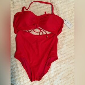 Time and Tru Women's Red One Piece Swimsuit